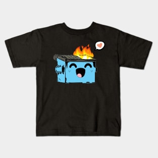 Kawaii Cute Dumpster Fire Love Kids T-Shirt